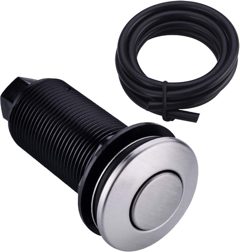 Brushed Nickel Sink Top Garbage Disposal Air Switch Button with Air Hose, Long Button
