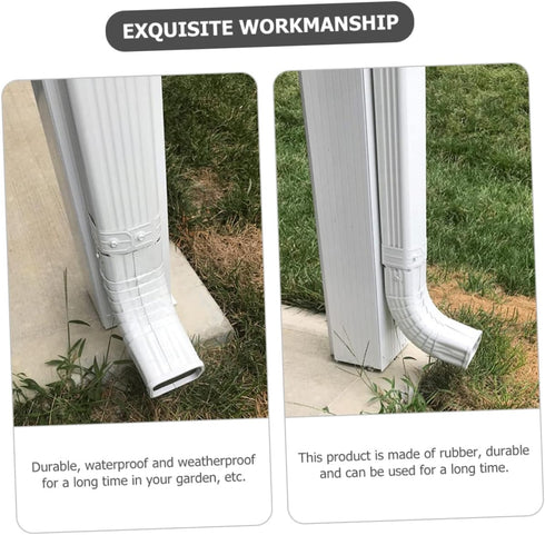OSALADI 6 Pcs Gutter Cleaner - Drain Nozzle Sleeve, Gutter Brush, Downspout Guard, End Caps, White Metal Rubber