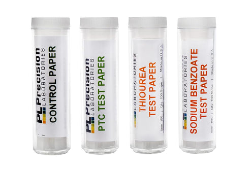 EISCO Super Taster Test Kit, PTC Paper Strips with Biodegradable Box & Instructions, 100 Strips Each