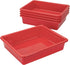Storex Letter Size Flat Storage Tray – Organizer Bin for Classroom, Office and Home, Red, 5-Pack