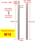 M10 stems,12 Inches Brushed Nickel Threaded Extension Rod for Pendant Light, Island Lighting, Chandeliers,lighting
