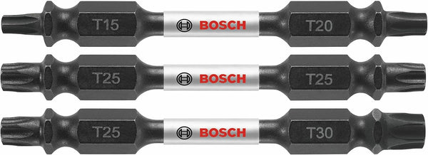 BOSCH ITDETV2503 3-Piece Impact Tough Double-Ended Screwdriving Bit Assorted Set, 2-1/2 In.