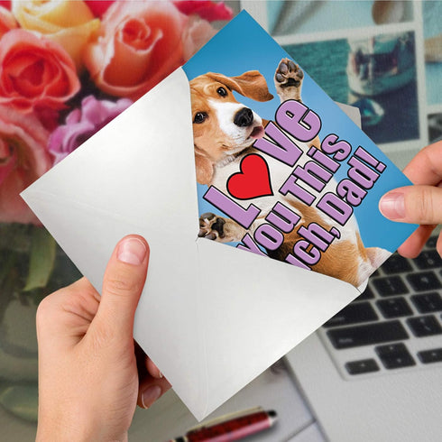 The Best Card Company Fathers Day Card for Dad, Loving Notecard, Dog Love You This Much