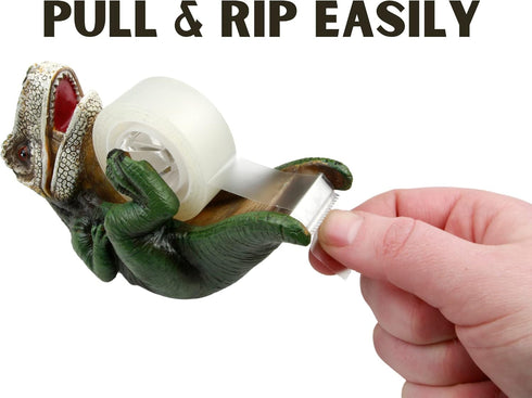 T Rex Dinosaur Novelty Tape Dispenser, Unique Office Desk Accessory, Funny Gag Gift for Coworkers, 6 x 3 x 4 Inches