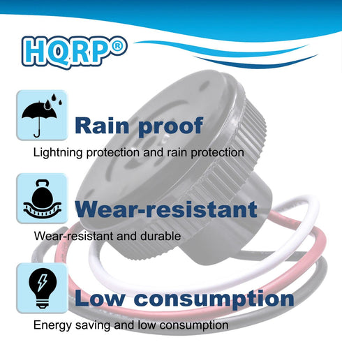 HQRP Photocell Sensor 3 Pins Receptacle Light Switch Socket for Dusk to Dawn Outdoor Plug Base for LED Flood Lights