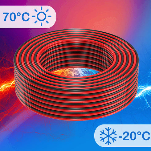 Mziklr 14 2 30FT 12V/24V Gauge Conductors Electrical Wire, Red Black Cable, Flexible Low Voltage PVC Copper Clad