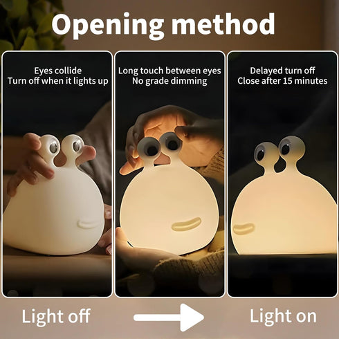 Cute Slug Night Light - Funny Kid Night Light for Bedroom Decor, Touch Soft Silicone Lamp for Birthday Gifts Room