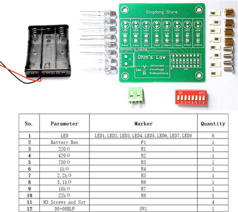 HUAGZIMO Soldering Practice Kit Experimental Kit for Current and Resistance Relationship Soldering Project Kit