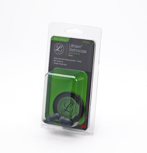 3M 40011 Littmann Stethoscope Spare Parts Kit Black, Compatible with Master Cardiology, Includes Snap Tight