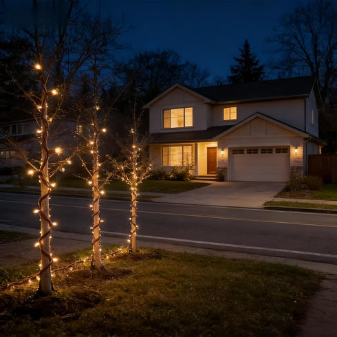 150 Commercial 50 LUCKY SHINE LED Warm White Christmas Lights, Grade Decorative Lighting String Brown Wire FT