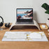 Office Home White Gold Marble Flower Desk Pad, 31.5"×11.8" Large Gaming Mouse Pad, Waterproof Thick Non-Slip