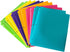 Seashell 12 Pack Heavy Duty Plastic 3 Hole Punch Folders, Assorted Colors, 2 Pocket Folders