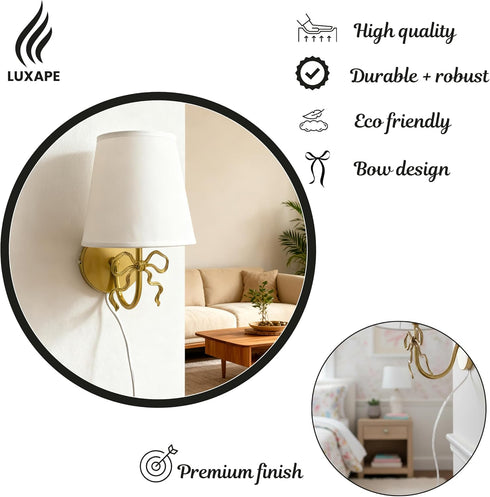 Bow Wall Lamp Elegant Coquette-Style Sconce Light for Bedroom, Hallway & Vanity Decor, Soft Warm Ambient Lighting, Cute