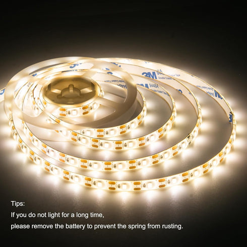 13.2ft, 240LEDs Dimmable, Battery Powered Led Strip Lights, Warm White, with Remote, Timer, Cuttable Suitable
