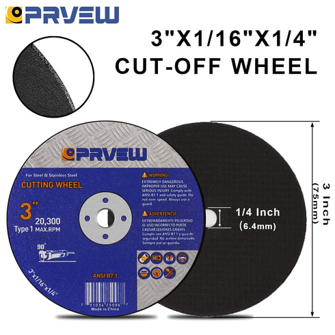 50-PK Cut Off Wheels 3 Inch, Quality Cutting Disc for Metal & Stainless Steel, General Purpose