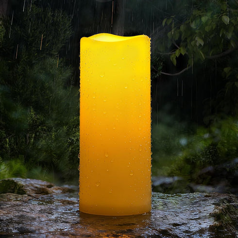 Homemory Large Solar Candles Outdoor Waterproof, 4"x10", Dusk to Dawn, Solar Powered