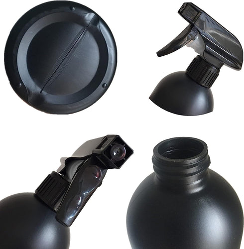 Plastic Spray Bottle 500ml Mister for Cleaning, Black Empty Spraying Bottles for Kitchen and Garden