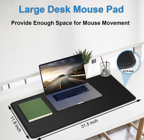 BOOEUDI 31.5 11.8 Mouse Pad Gaming, Extra Large Mousepad with Stitched Edges, Premium Microfiber Cloth Surface