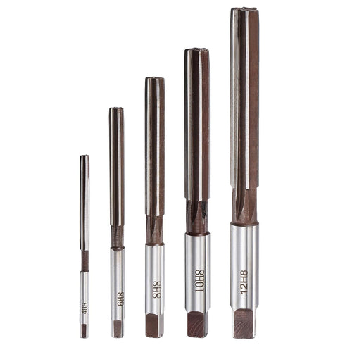 uxcell Hand Reamers Set, 5pcs 4mm to 12mm H8 Accuracy Alloy Tool Steel Milling Cutter