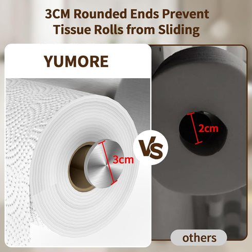 304 YUMORE Toilet Paper Holder, Stainless Steel Bathroom Double Roll Tissue Holder with Shelf, Wall Mounted Washroom