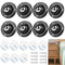 8 Pcs Mini Adhesive Caster Wheels, 3/4 inch Stainless Steel Small Casters for Kitchen Appliance, 55 LBS Capacity