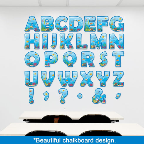 Qyeahkj 150 PCS Large 7" Font Bulletin Board Letters Punctuation Cutout Combo Under The Sea Theme for Classroom Decor