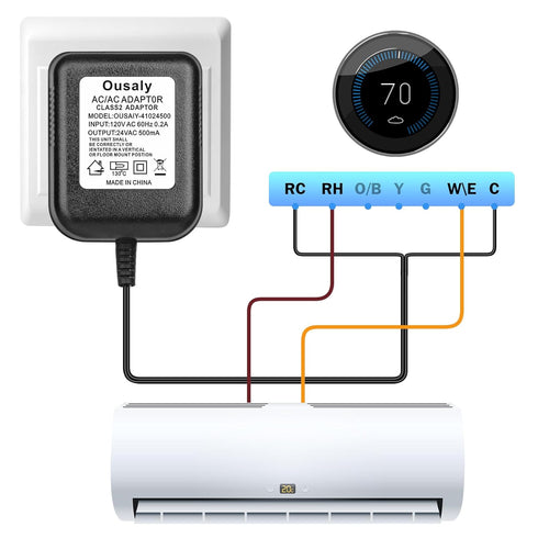 24 Volt 500MA Transformer C Wire Adapter, Compatible with Ring Doorbell and Thermostat