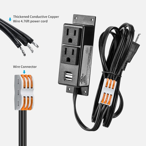 briidea Gun Safe Power Outlet Kit, Gun Safe Accessory Electrical Outlet with USB for Interior Dehumidifiers and Lights