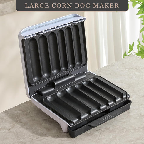 5.5-Inch 6 UVFAST Hot Dog Cooker, Hot Dog Machine with Non-stick Coating Plate, Hot Dog Maker Toaster Grills Sausage