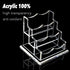 PARTSPOWER Acrylic Business Card Holder - Horizontal Clear Display Stand, Desk Accessory Organizer (3-Slot)