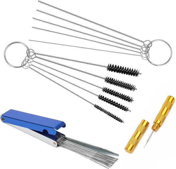 4 PCS Welding Torch Tip Cleaner Set with Drill Bit, 10 Cleaning Needles, 5 Brushes, and 1 Scraping Needle