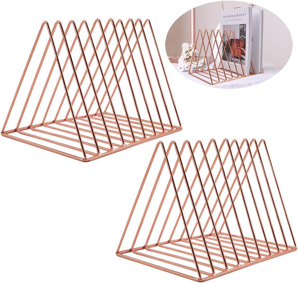 EASEPRES 9 Slot Magazine Rack Book Record Holder, Desktop Iron Storage Rack