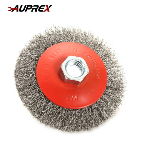 5 Pack Coarse Crimped Wire Wheel Brush for Angle Grinder - 4 Inch, 5/8 Inch-11 Arbor, Light Duty Conditioning