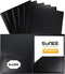 SUNEE 2 Pocket Folders (6 Pack, Black) - Heavy Duty Plastic Two-Pocket Poly Folders for Letter-Size Papers, Bulk for