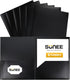 SUNEE 2 Pocket Folders (6 Pack, Black) - Heavy Duty Plastic Two-Pocket Poly Folders for Letter-Size Papers, Bulk for