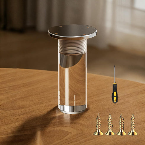 CMYAOYC Clear Acrylic Furniture Support Legs, Transparent Cylindrical Feet for TV Stands, Floating