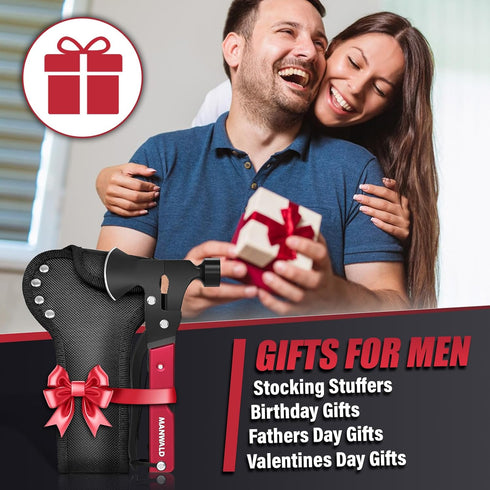 15 1 in Multitool Axe Hatchet, Valentines Day Gifts for Him Adults, Camping Accessories Survival Gear, Multi Tool