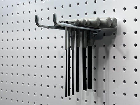 Triton Products Silver Double Rod Pegboard Hooks, 5 3/4", 10 Pack