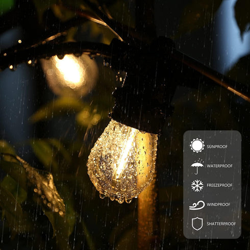 BORT LED S14 Replacement Light Bulbs, Shatterproof Outdoor String Light Bulbs, 25 Pack, 2200K Warm White