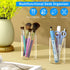 NIUBEE Acrylic Pen Holder 2 Pack,Clear Desktop Pencil Cup Stationery Organizer for Office Desk Accessory -Round by NIUBEE