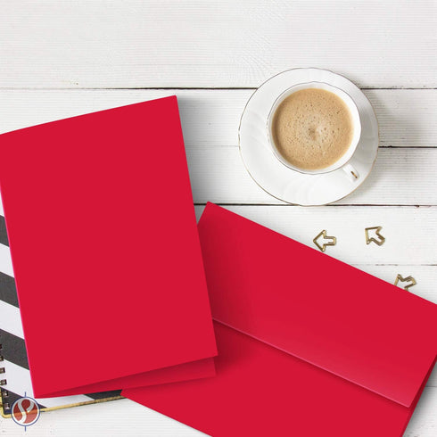 A2 2026 4.25" 5.5" 25 Pack Red Blank Greeting Cards and Envelopes Great for Holidays, Christmas and New Year Greetings