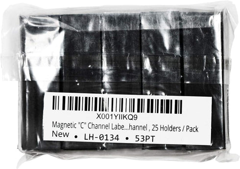 SmartSign Pack of 25 Magnetic 'C' Channel Label Holders, 0.5" x 2"