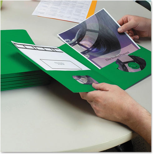 Smead Two-Pocket Heavyweight Folder, Letter Size, Green, 25 per Box (87855)
