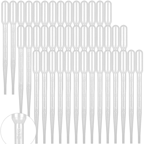 moveland 100 PCS 3ML Dropper Pipettes, Disposable Plastic Eye Droppers for Science Experiments, Crafting