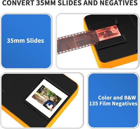 DigitConvert 35mm, 35mm Mobile Film Scanner Positive Slide & Negative Scanner Photo Scanner Converts Slides & Negatives