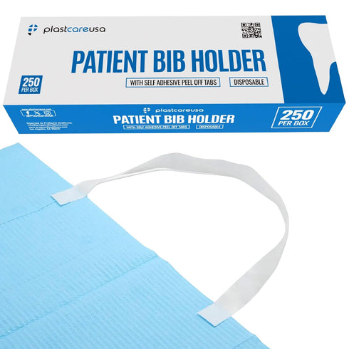 250 Disposable Bib Holders - Light Flexible Neck Holder Straps for Dental