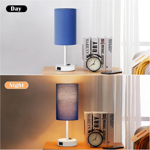 ZJOJO Table Lamp for Bedroom Set of 2, Bedside Small Lamps with 3 Way Dimmable Rocker Switch, Nightstand Desk Lamp