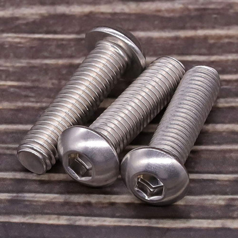 5/16-18 x 1" Button Head Socket Cap Bolts Screws, 304 Stainless Steel 18-8, Full Thread, Coarse Thread, 20 PCS, Allen