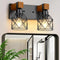 Ablwigh 2-Light Farmhouse Bathroom Light Fixtures Over Mirror, Rustic Wood Vanity Lights for