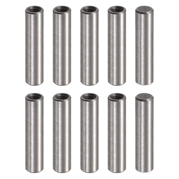 uxcell M3 Internal Thread Dowel Pin 10pcs 5x20mm Chamfering Flat Carbon Steel Cylindrical